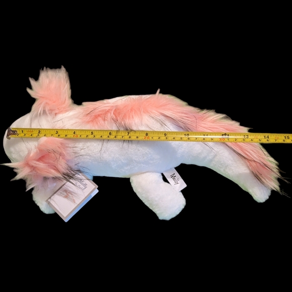 Aurora Gift Molly the Axolotl Pink White & Black Stuffed Plush Animal Toy NWT - Picture 3 of 12